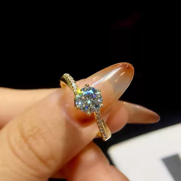 Wholesale Women's Geometric Multicolor Moissanite Ring 925 Silver Electroplated Minimalist Style