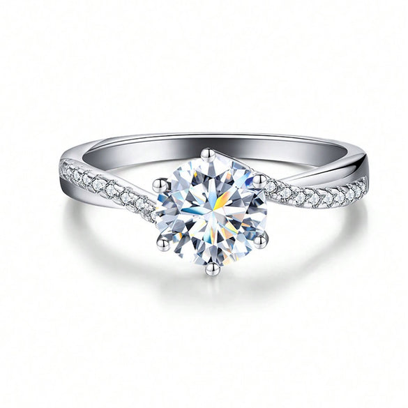 Wholesale Women's Geometric Multicolor Moissanite Ring 925 Silver Electroplated Minimalist Style