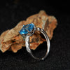 Wholesale Women's Geometric Natural Gem Set S925 Sterling Silver Ring