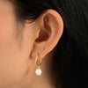 Wholesale Women's Geometric Natural Pearl Micropaved Zirconia S925 Sterling Silver Earrings