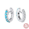 Wholesale Women's Geometric Natural Style S925 Sterling Silver Inlaid Zircon Turquoise Earrings