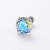Wholesale Women's Geometric Octagonal Rose Cut Zircon Earrings Titanium Steel Metal