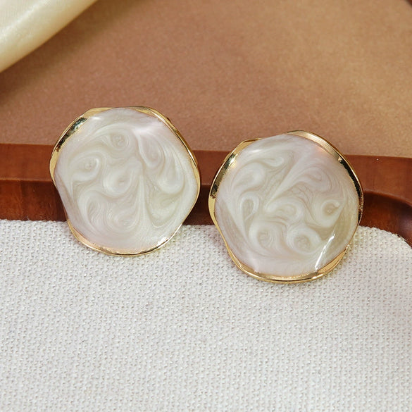 Wholesale Women's Geometric Oildripping Stainless Steel Earrings
