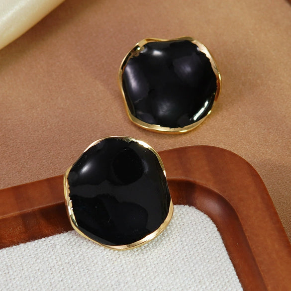 Wholesale Women's Geometric Oildripping Stainless Steel Earrings