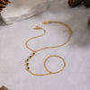 Wholesale Women's Geometric Olive Green Zircon Stainless Steel Real Gold Plated Chain Bracelet
