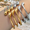 Wholesale Women's Geometric Open Bracelet Stainless Steel 18K Gold Plated Wrist Accessory Bangle