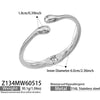 Wholesale Women's Geometric Open Bracelet Stainless Steel 18K Gold Plated Wrist Accessory Bangle