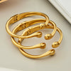 Wholesale Women's Geometric Open Bracelet Stainless Steel 18K Gold Plated Wrist Accessory Bangle