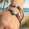 Wholesale Women's Geometric Open Bracelet Stainless Steel 18K Gold Plated Wrist Accessory Bangle