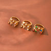 Wholesale Women's Geometric Open Diamondstudded Stainless Steel Electroplated Ring