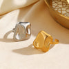 Wholesale Women's Geometric Open Ring In Titanium Steel And Resin With Hammer Pattern And Electroplating