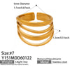 Wholesale Women's Geometric Open Ring Stainless Steel Gold Electroplated Accessories