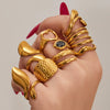 Wholesale Women's Geometric Open Ring Stainless Steel Gold Electroplated Accessories