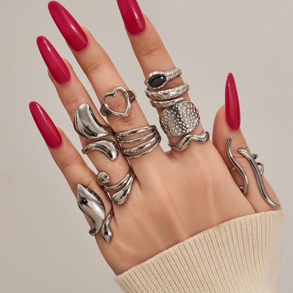 Wholesale Women's Geometric Open Ring Stainless Steel Gold Electroplated Accessories