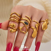 Wholesale Women's Geometric Open Ring Stainless Steel Gold Electroplated Accessories