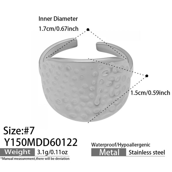 Wholesale Women's Geometric Open Ring Stainless Steel Gold Electroplated Accessories