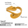 Wholesale Women's Geometric Open Ring Stainless Steel Gold Electroplated Accessories
