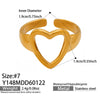 Wholesale Women's Geometric Open Ring Stainless Steel Gold Electroplated Accessories