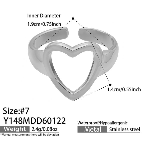 Wholesale Women's Geometric Open Ring Stainless Steel Gold Electroplated Accessories