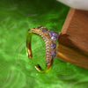 Wholesale Women's Geometric Opening Ring Copper Real Gold Electroplated Microinlay Zircon Light Luxury Style