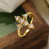 Wholesale Women's Geometric Opening Ring Copper Real Gold Electroplated Microinlay Zircon Light Luxury Style