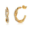 Wholesale Women's Geometric Original Design 304 Stainless Steel Zirconstudded Electroplated Earrings With 925 Silver Ear Needles
