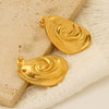 Wholesale Women's Geometric Oval Electroplated Titanium Steel And Stainless Steel Earrings