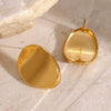 Wholesale Women's Geometric Oval Stainless Steel Electroplated Earrings
