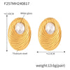 Wholesale Women's Geometric Oval White Glass Stone Earring With Titanium Steel And Pvd Vacuum Gold Plating