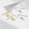 Wholesale Women's Geometric Oval Zircon S925 Sterling Silver Ear Hook Earrings