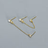 Wholesale Women's Geometric Overlapped Earrings S925 Silver Imitation Pearl Diamond Tassel Electroplated
