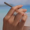 Wholesale Women's Geometric Pattern Heart Ring Stainless Steel Zircon Goldplated