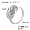 Wholesale Women's Geometric Pattern Open Stainless Steel Ring 18K Gold Plated