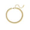 Wholesale Women's Geometric Pattern Stainless Steel Vacuum Plated Elastic Bead Cuban Chain Bracelet