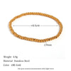 Wholesale Women's Geometric Pattern Stainless Steel Vacuum Plated Elastic Bead Cuban Chain Bracelet