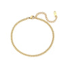 Wholesale Women's Geometric Pattern Stainless Steel Vacuum Plated Elastic Bead Cuban Chain Bracelet