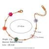 Wholesale Women's Geometric Pattern Stainless Steel Vacuum Plated Elastic Bead Cuban Chain Bracelet