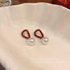 Wholesale Women's Geometric Pearl Alloy Earrings With Electroplating Design