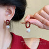 Wholesale Women's Geometric Pearl Alloy Earrings With Electroplating Design