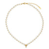 Wholesale Women's Geometric Pearl Choker Necklace With Electroplated Calendering Chain