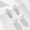 Wholesale Women's Geometric Pearl Inlaid S925 Sterling Silver Earrings