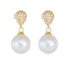 Wholesale Women's Geometric Pearl Inlaid S925 Sterling Silver Stud Earrings