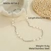 Wholesale Women's Geometric Pearl Necklace Made Of 18K Gold Stainless Steel With Electroplating