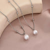 Wholesale Women's Geometric Pearl Pendant Stainless Steel 14K Electroplated Necklace