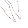 Wholesale Women's Geometric Pearl Pendant Stainless Steel 14K Electroplated Necklace