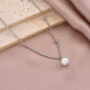 Wholesale Women's Geometric Pearl Pendant Stainless Steel 14K Electroplated Necklace