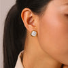 Wholesale Women's Geometric Pearl Stainless Steel Gold Plated Earrings With Minimalist Ins Style