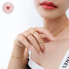 Wholesale Women's Geometric Plain Titanium Steel Electroplated Rose Gold Tail Ring