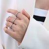 Wholesale Women's Geometric Plain Titanium Steel Electroplated Rose Gold Tail Ring
