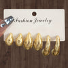 Wholesale Women's Geometric Plastic And Resin Water Drop And Cshaped Earrings With Electroplating Treatment